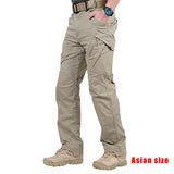 2019 Newly Men Waterproof Work Cargo Long Pants with Pockets Loose Trousers NDJ